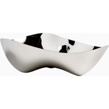 Crate & Barrel Daniel Humm Kromatik 15" Servis Kasesi, El Yapımı Paslanmaz Çelik