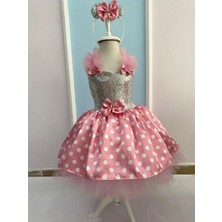 Dodomar Minnie Mouse 2-3 Yaş Taçlı Kostüm Pembe Beyaz