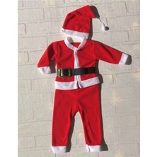 Unisex Çocuk Noel Baba Kostümü 3-6 Yaş Beyaz, Şık ve Rahat Çocuk Kostümü