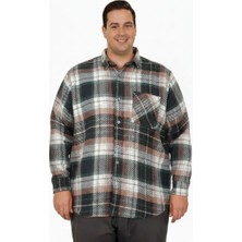 Cüsseli Büyük Beden Gömlek Tek Cep Oduncu 25394 Nefti