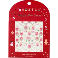 Mini And Kids Mini & Kids Çocuk Tırnak Sticker Christmas - Pink