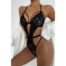 LTG Nova Şık Siyah Dantelli Babydoll Gecelik TM1297