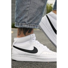 Nike Court Vision Mid Sneaker Bilekli Günlük Beyaz Spor Ayakkabı