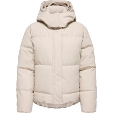 Only Krem Kadın Mont Onlagnes Coated Puffer Jacket Otw