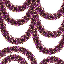 Buğz Mor Turuncu Renk 4 cm Genişlik Garland Çift Renk Sim Süs 180 cm