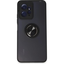 Techno Guru Redmi Note 12 4g Kılıf Arkası Buz Tasarımlı ve Yüzüklü Kenarları Renkli Şık Montreal Yüzüklü Silikon Kapak