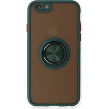 iPhone 6s Kılıf Arkası Buz Tasarımlı ve Yüzüklü Kenarları Renkli Şık Montreal Yüzüklü Silikon Kapak