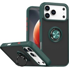 iPhone 17 Pro Kılıf Arkası Buz Tasarımlı ve Yüzüklü Kenarları Renkli Şık Montreal Yüzüklü Silikon Kapak