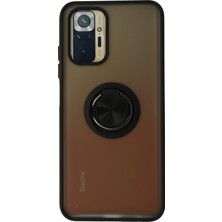 Redmi Note 10 Kılıf Arkası Buz Tasarımlı ve Yüzüklü Kenarları Renkli Şık Montreal Yüzüklü Silikon Kapak