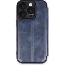 Techno Guru iPhone 16 Pro Kılıf Içi Süet Kaplamalı Cüzdan Özellikli Valetra Premium Pu Deri Kapak