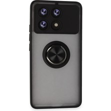 Mobify Poco X6 Pro Kılıf Yüzüklü ve Transparan Buğulu Şık Frosta Premium Silikon Kapak