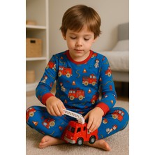 Moni Erkek Çocuk Likralı Penye Kaliteli Dinozor Baskılı Pijama Takımı