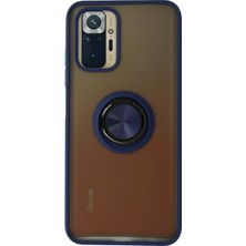 Redmi Note 10 Kılıf Arkası Buz Tasarımlı ve Yüzüklü Kenarları Renkli Şık Montreal Yüzüklü Silikon Kapak