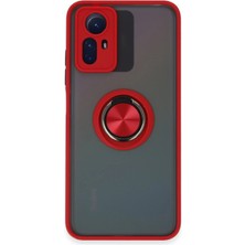 Techno Guru Redmi Note 12S Kılıf Arkası Buz Tasarımlı ve Yüzüklü Kenarları Renkli Şık Montreal Yüzüklü Silikon Kapak