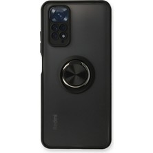 Techno Guru Redmi Note 11 Kılıf Arkası Buz Tasarımlı ve Yüzüklü Kenarları Renkli Şık Montreal Yüzüklü Silikon Kapak