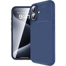 Techno Guru iPhone 16 Plus Kılıf Karbon Desenli Şık Darkon Premium Silikon Kapak