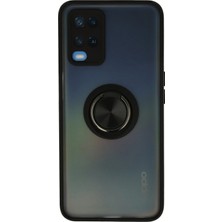 Oppo A54 4g Kılıf Arkası Buz Tasarımlı ve Yüzüklü Kenarları Renkli Şık Montreal Yüzüklü Silikon Kapak