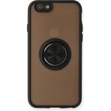 iPhone 6s Kılıf Arkası Buz Tasarımlı ve Yüzüklü Kenarları Renkli Şık Montreal Yüzüklü Silikon Kapak