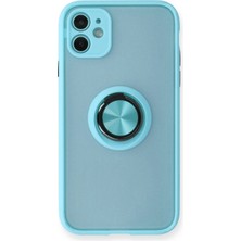 Mobify iPhone 11 Kılıf Yüzüklü ve Transparan Buğulu Şık Frosta Premium Silikon Kapak