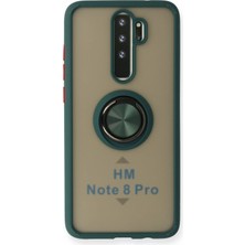 Techno Guru Redmi Note 8 Pro Kılıf Arkası Buz Tasarımlı ve Yüzüklü Kenarları Renkli Şık Montreal Yüzüklü Silikon Kapak
