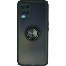 Techno Guru Oppo A54 4g Kılıf Arkası Buz Tasarımlı ve Yüzüklü Kenarları Renkli Şık Montreal Yüzüklü Silikon Kapak