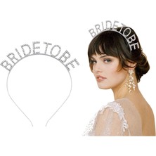 Buğz Gümüş Kaplama Kristal Taşlı Bride To Be Gelin Tacı 16X17 cm