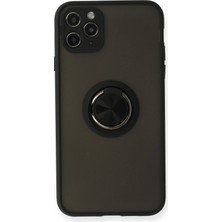 Techno Guru iPhone 11 Pro Kılıf Arkası Buz Tasarımlı ve Yüzüklü Kenarları Renkli Şık Montreal Yüzüklü Silikon Kapak