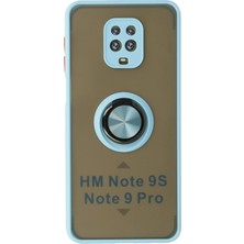 Redmi Note 9 Pro Kılıf Arkası Buz Tasarımlı ve Yüzüklü Kenarları Renkli Şık Montreal Yüzüklü Silikon Kapak