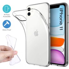 Techno Guru iPhone 11 Kılıf Esnek Şeffaf Clearflex Premium Silikon Kılıf