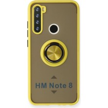 Mobify Redmi Note 8 Kılıf Yüzüklü ve Transparan Buğulu Şık Frosta Premium Silikon Kapak