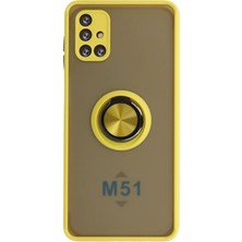 Royal Case Samsung Galaxy M51 Kılıf Yüzüklü ve Stant Özellikli Şık Premium Silikon Kapak Ryc/montreal Yüzüklü