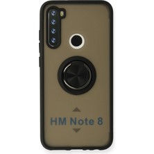 Techno Guru Redmi Note 8 Kılıf Arkası Buz Tasarımlı ve Yüzüklü Kenarları Renkli Şık Montreal Yüzüklü Silikon Kapak