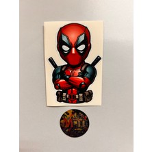 Deadpool 7X10CM Sticker-Araba Motosiklet Kask Laptop Cam Etiket Baskı Hologram Sticker