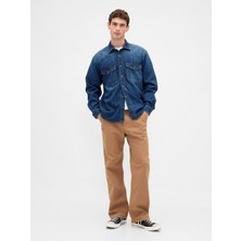 Gap Erkek Kahverengi Canvas '90S Loose Pantolon
