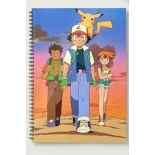 Black-One Pokemon A5 Metal Spiralli Çizgisiz Sert Kapak Pokemon  Defter