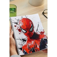 Black-One Spider-Man A5 Metal Spiralli Çizgisiz Sert Kapak Spider-Man Defter