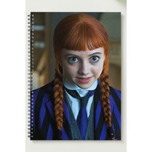 Black-One Wednesday A5 Metal Spiralli Çizgisiz Sert Kapak Wednesday Defter