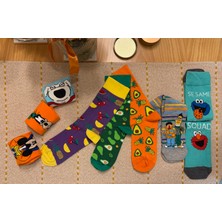 7'li Set ! Çizgi Film Kahramanlar Desenli Soket Çorap Unisex