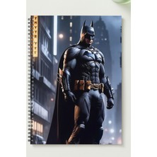 Black-One Batman A5 Metal Spiralli Çizgisiz Sert Kapak Batman Defter