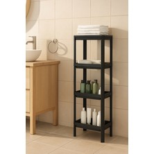 Çok Amaçlı 4 Raflı Banyo ve Mutfak Düzenleyici Organizer Siyah