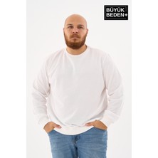 Superlife Erkek Büyük Beden Bisiklet Yaka Ince Sweatshirt SPR24BSW56