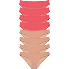 Royaleks 8 Adet Süper Eko Set Likralı Kadın Slip Külot Fuşya Ten