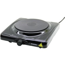 Marsilyan SİYAH TEK GÖZLÜ ELEKTRİKLİ OCAK HOTPLATE 1500W AYARLANABİLİR TERMOSTAT KOLAY TEMİZLENEBİLİR UYARI LAMBASI LX-7115 (4887)