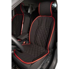 Startcar Daihatsu Sirion Oto Koltuk Minderi Ön 2'li Set Siyah Kırmızı Elegance Seri Scr