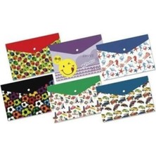 Tetas Kırtasiye Ticon Çıtçıtlı Dosya Desenli Zarf Dikey 12'li Paket