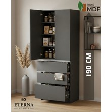 Eterna Mobilya Çekmeceli Çok Amaçlı Dolap | Mutfak Dolabı | Kiler Dolabı | Erzak Dolabı