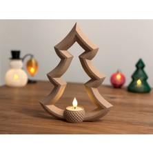 TSC Ahşap Renk Mini Noel Yılbaşı Figürleri Pla Yılbaşı Süsleme 18CM
