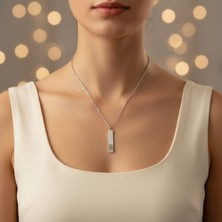 Alooya Parmak İzi Gümüş Kaplama Düz Zincir Kolye