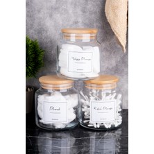 3'lü Cam Pamuğu Seti, Ahşap Kapaklı, Organize Saklama Kabı, Makyaj ve Kulak Pamuğu