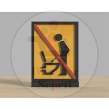 Renkli Ayakta Işemeyin Uyarı Işareti 9X15 Cm, Güzel ve Dikkat Çekici Tasarım